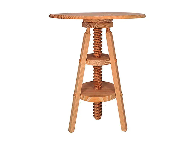 Table pivotante en bois de pin, finition vernie, 59,5x59,5x65 cm