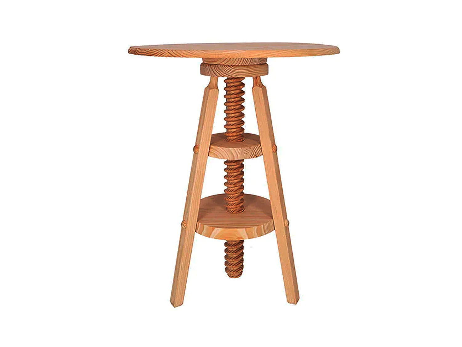 Table pivotante en bois de pin, finition vernie, 59,5x59,5x65 cm