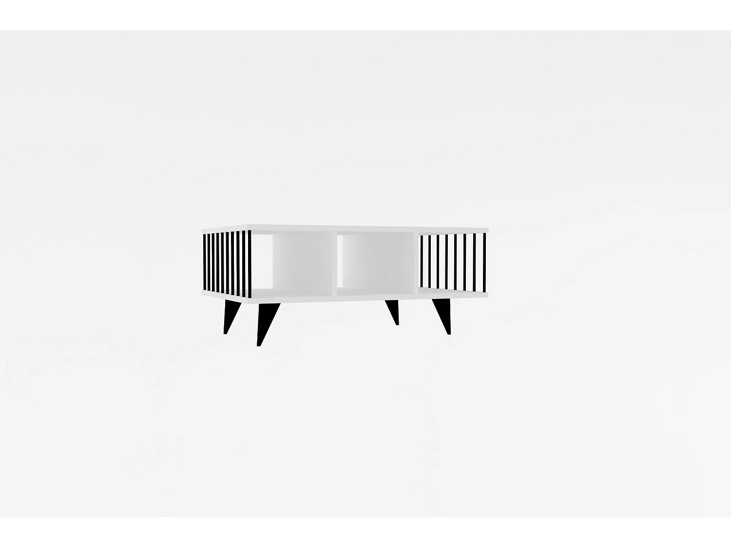 Table basse Rodas 90x60cm Blanc et Noir