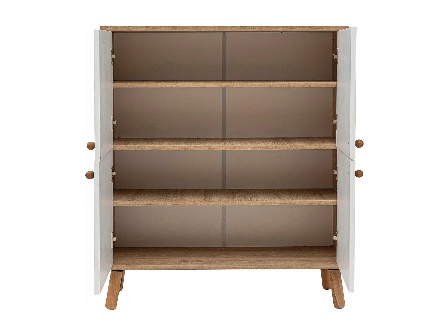 Commode Kaviny L95xH111cm Bois Motif Fleurs Blanc sur fond Jaune