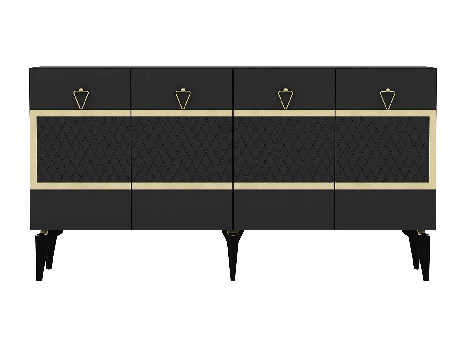 Buffet design Augred L150cm Anthracite et Or