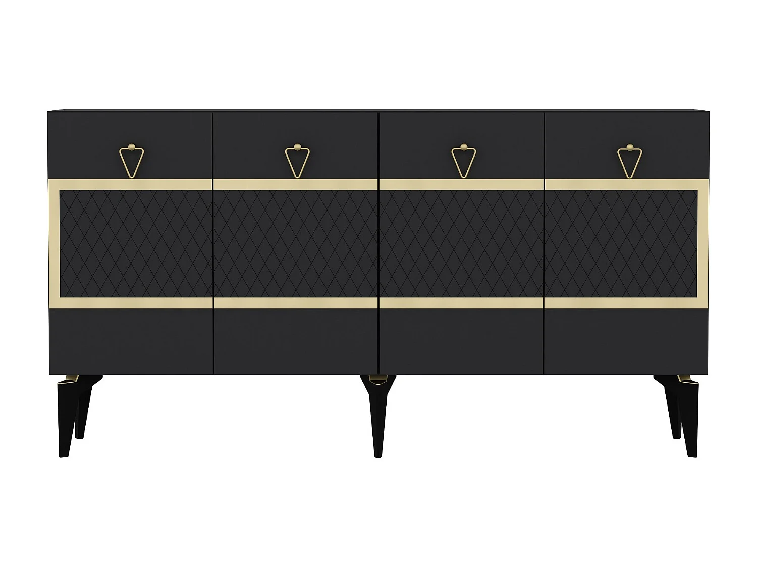 Buffet design Augred L150cm Anthracite et Or