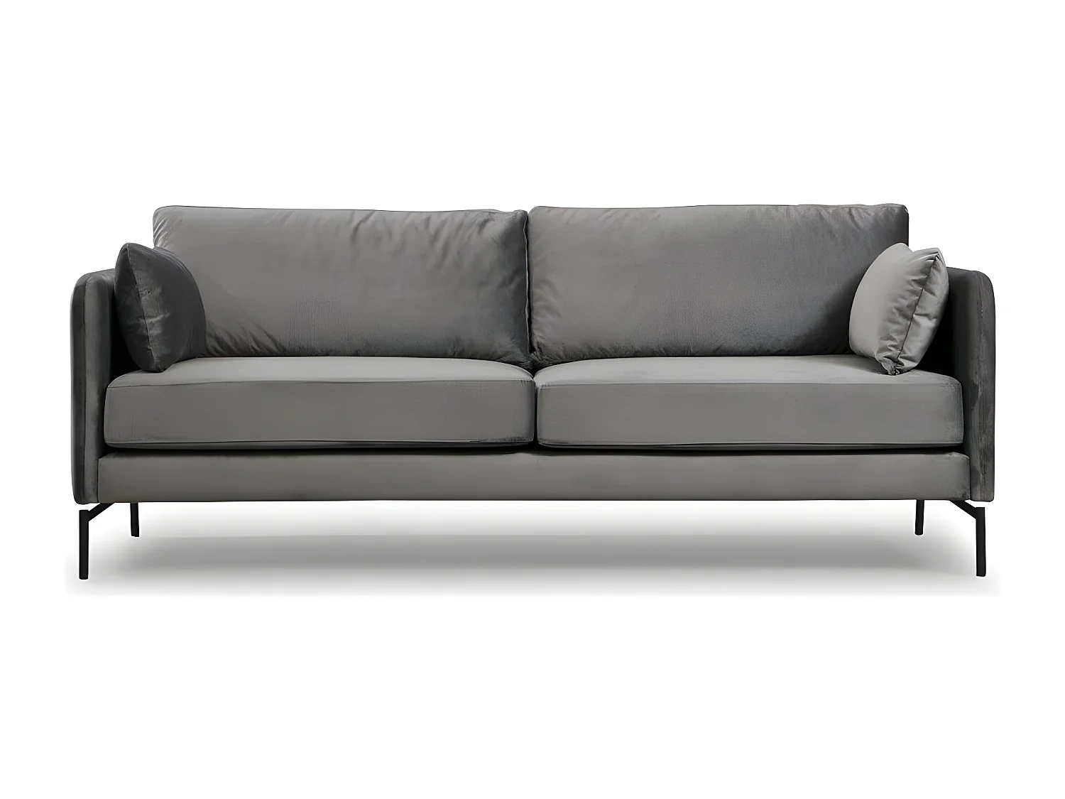 Sofá Altadena 427, Gris, 217x87x90cm, Tapiz, Patas: Metal