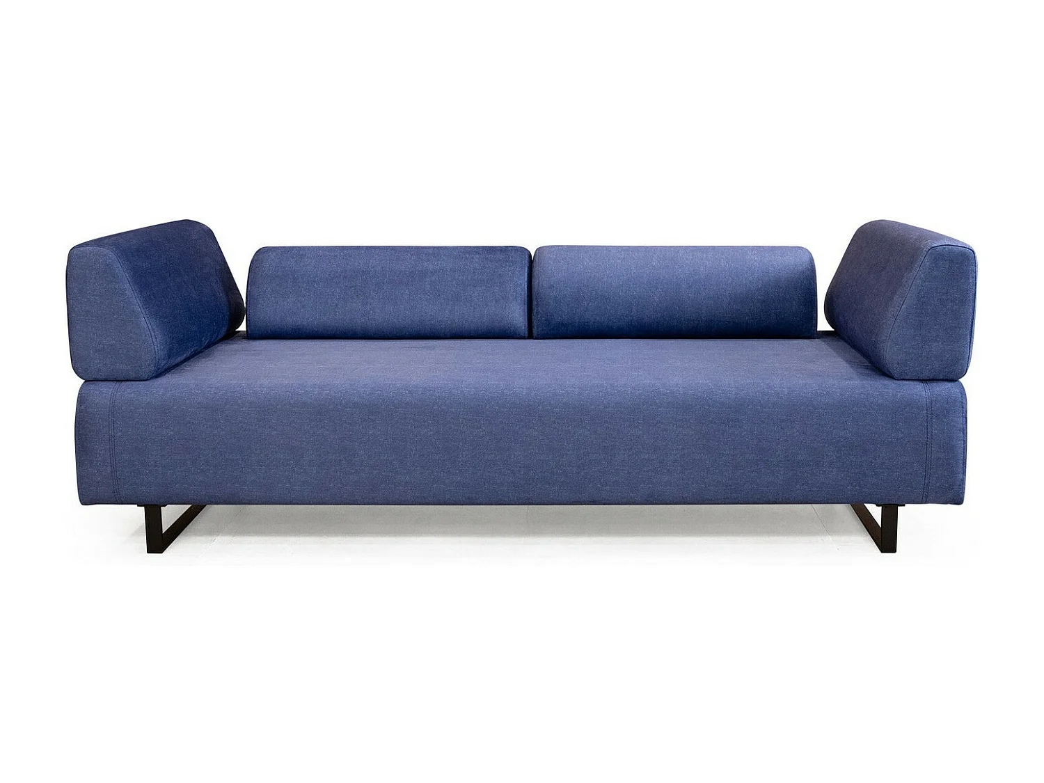 Canapé 3 places modulable dossier et accoudoirs amovible avec 2 coussins Agista Tissu Bleu