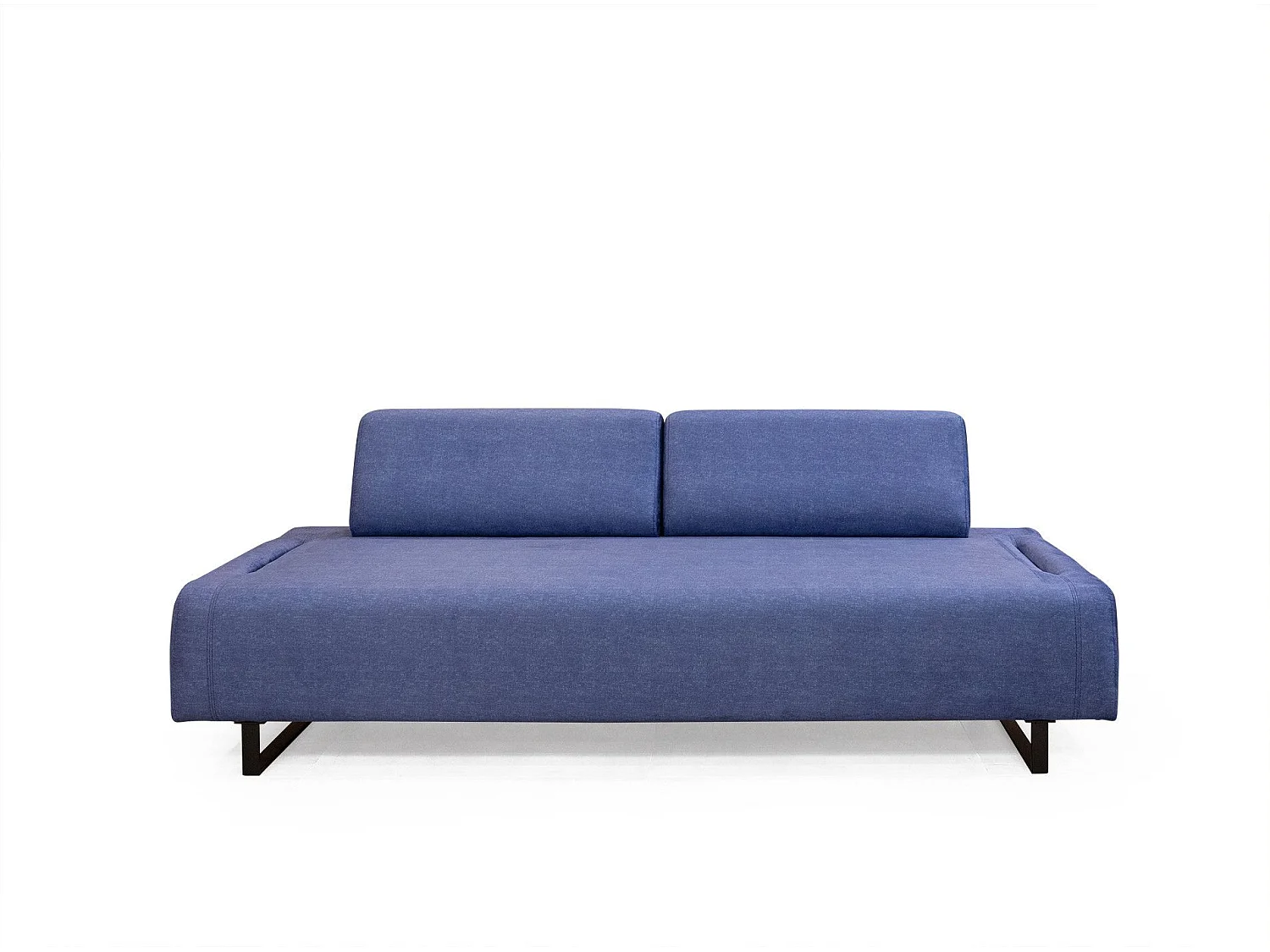 Canapé 3 places modulable dossier et accoudoirs amovible avec 2 coussins Agista Tissu Bleu