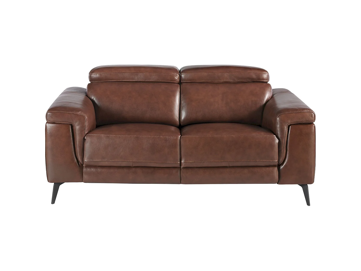 Canapé 2 places cuir vachette appuis-tête articulés mécanismes de relaxation électriques