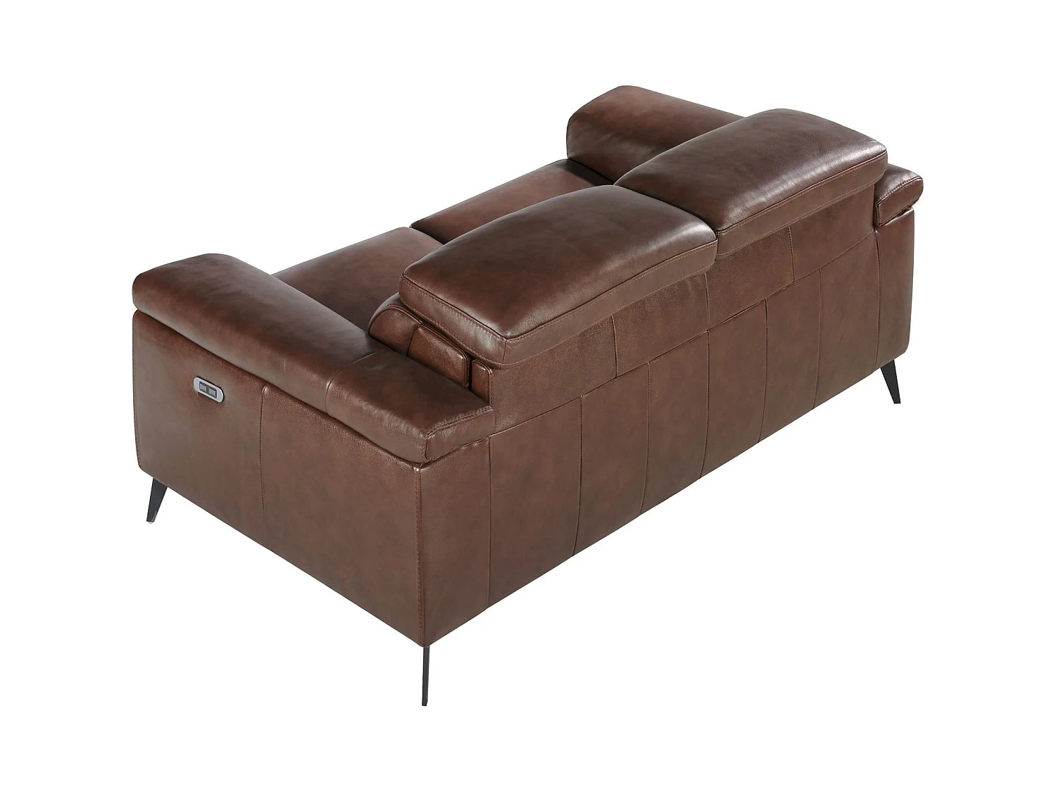 Canapé 2 places cuir vachette appuis-tête articulés mécanismes de relaxation électriques