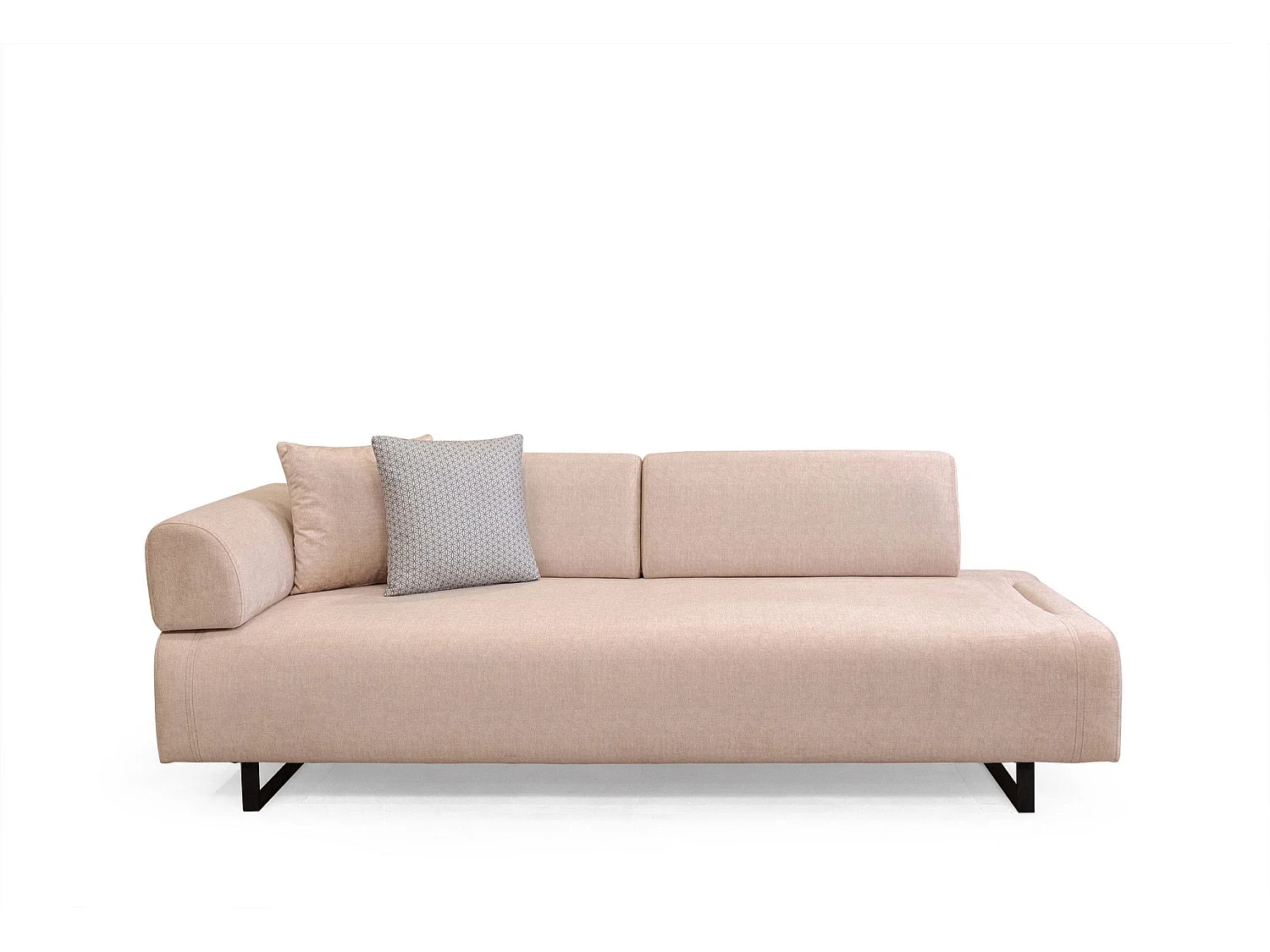 Sofá Altadena 269, De color marrón claro, 220x90x80cm, Tapiz, Patas: Metal