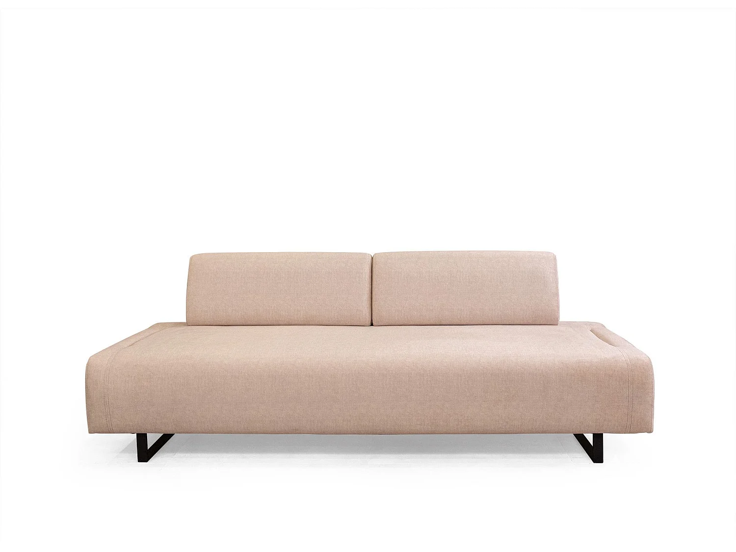 Canapé 3 places modulable dossier et accoudoirs amovible avec 2 coussins Agista Tissu Beige