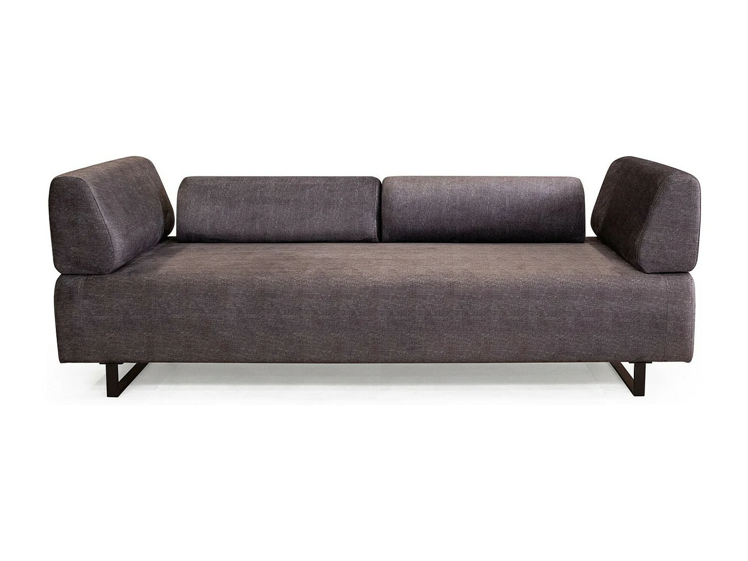 Canapé 3 places modulable dossier et accoudoirs amovible avec 2 coussins Agista Tissu Anthracite