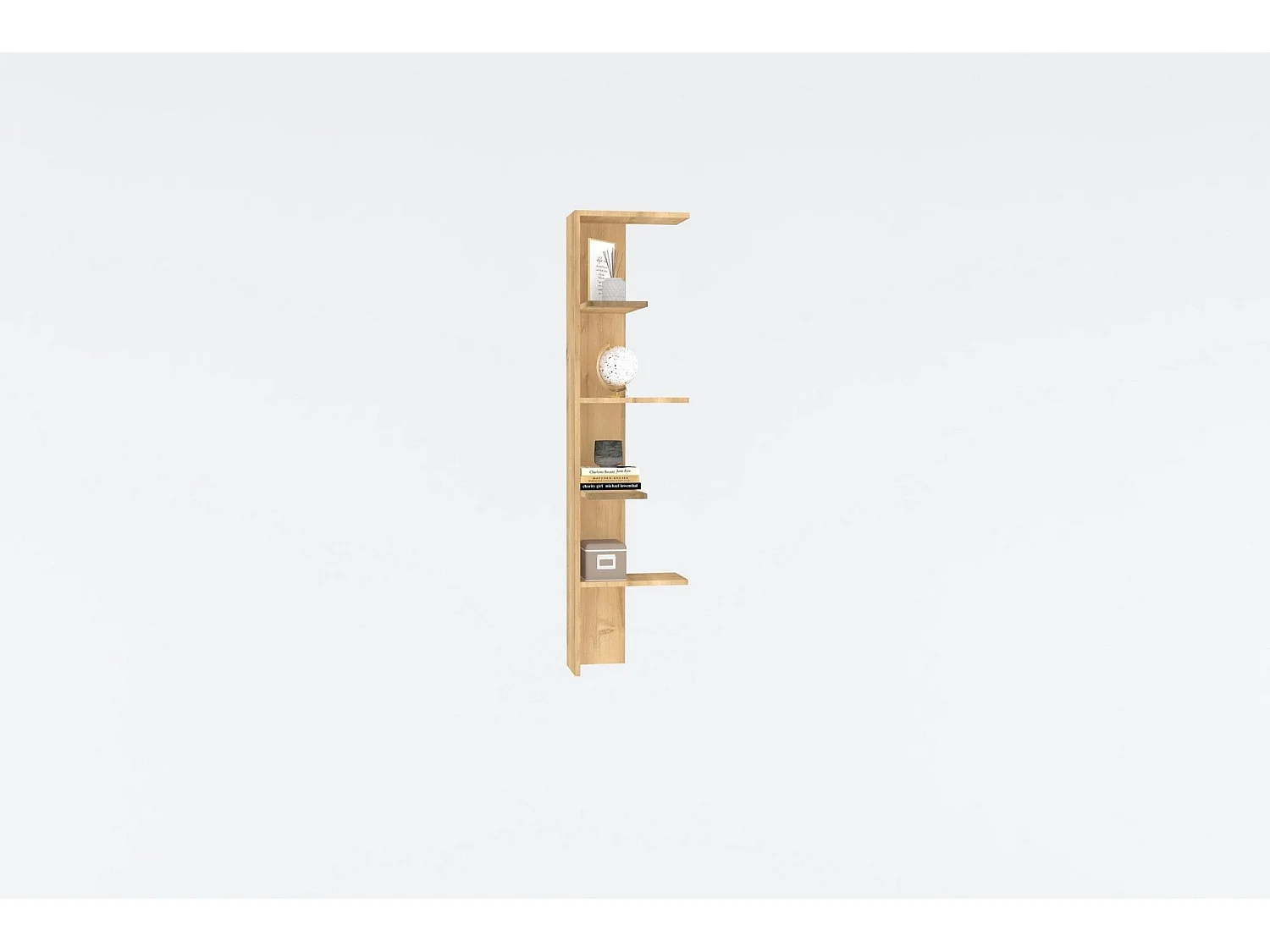 Librería moderna de roble – 160 cm de alto x 40 cm de ancho x 21,4 cm de profundidad – Roble – Tablero de partículas recubierto de melamina