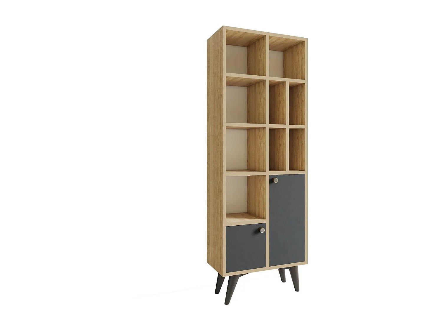 Librería – 60cm x 170cm x 30cm – Antracita y Roble – Tablero de Partículas