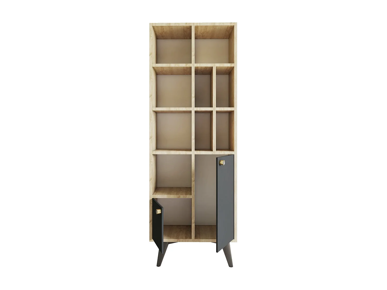 Librería – 60cm x 170cm x 30cm – Antracita y Roble – Tablero de Partículas