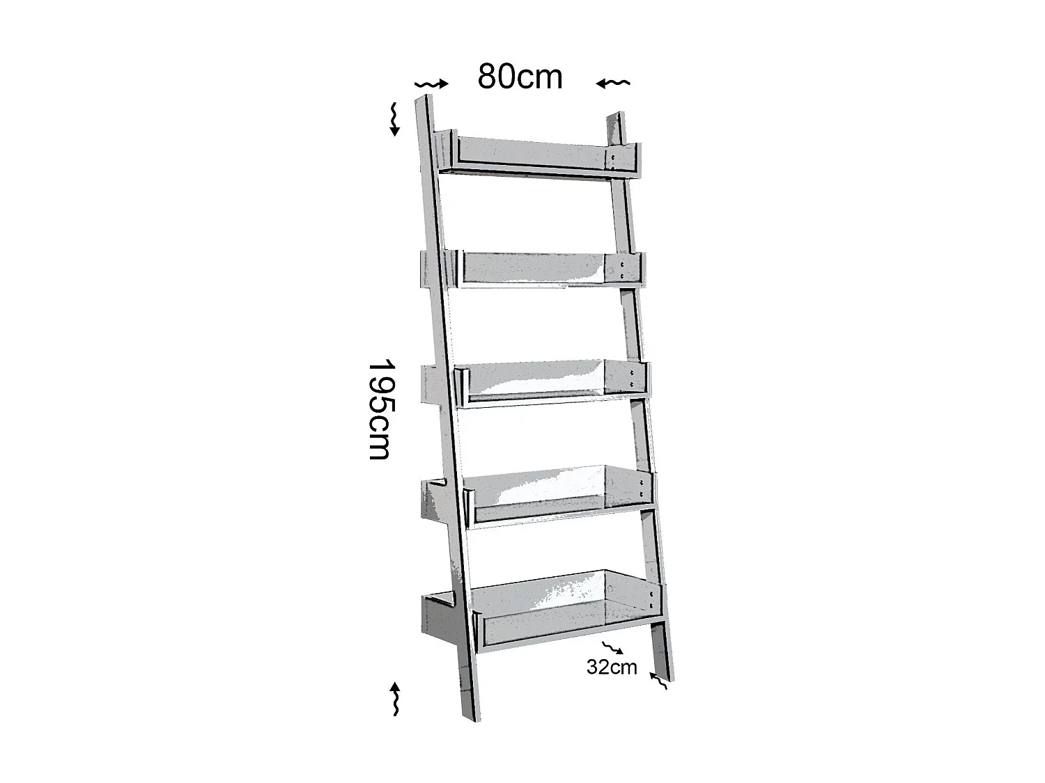 Estante de livros – 80 cm x 195 cm x 32 cm – Branco – Melamina