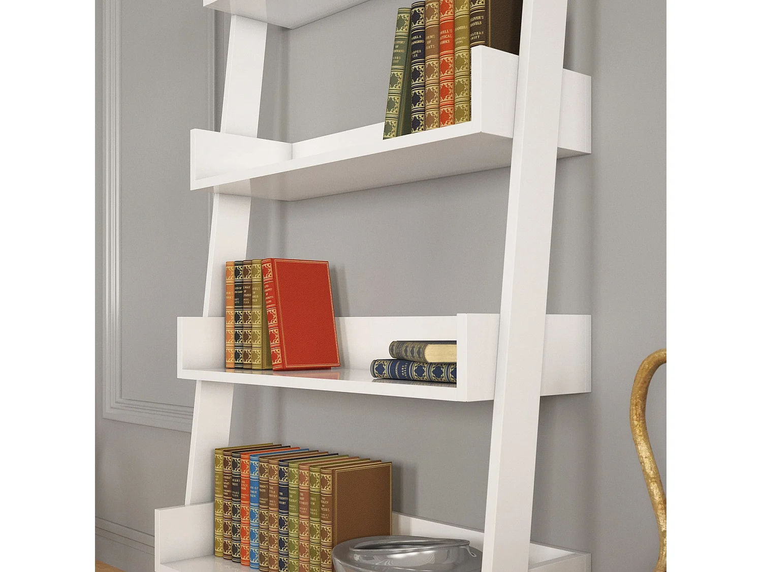 Estante de livros – 80 cm x 195 cm x 32 cm – Branco – Melamina