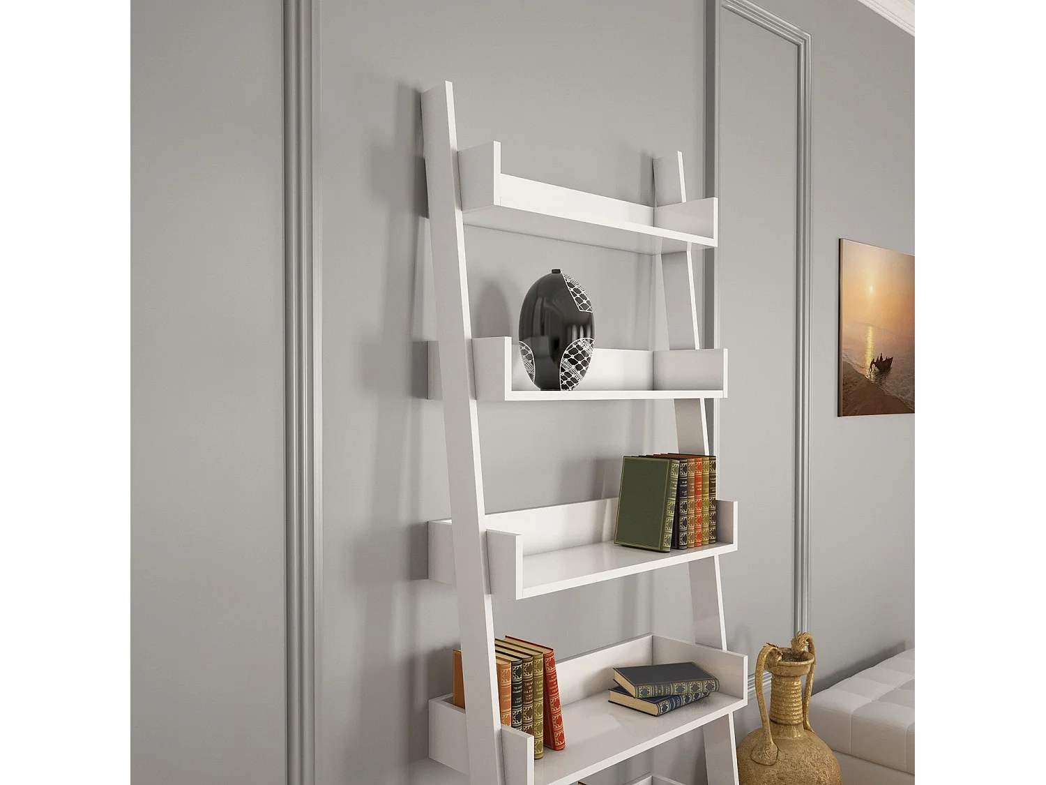 Estante de livros – 80 cm x 195 cm x 32 cm – Branco – Melamina