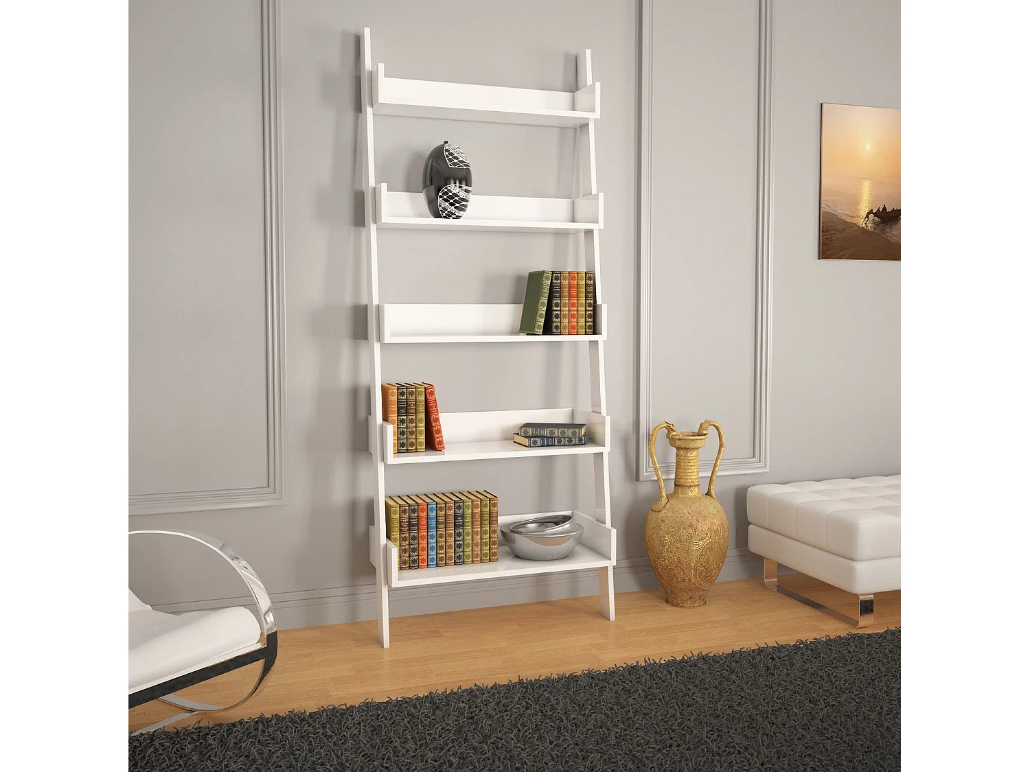 Étagère bibliothèque Kimy L80cm Blanc
