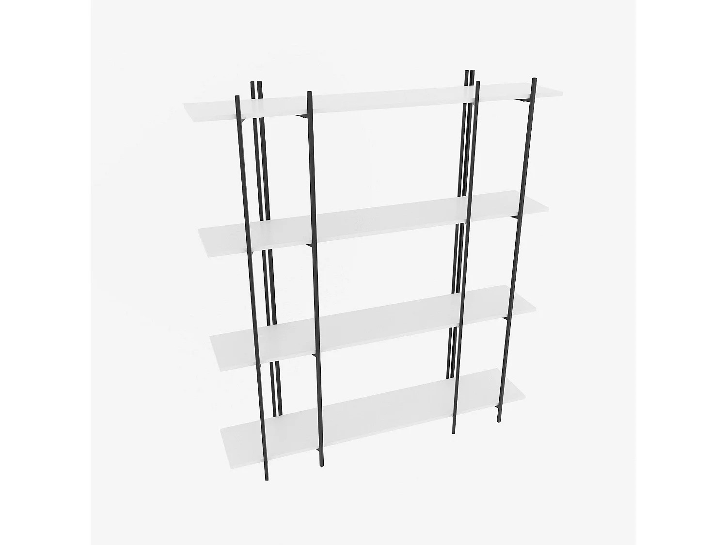 Estante estilosa, 160 cm x 180 cm x 29,6 cm, branca e preta | Painel de partículas 100% revestido de melamina, 18 mm de espessura | Perfeita