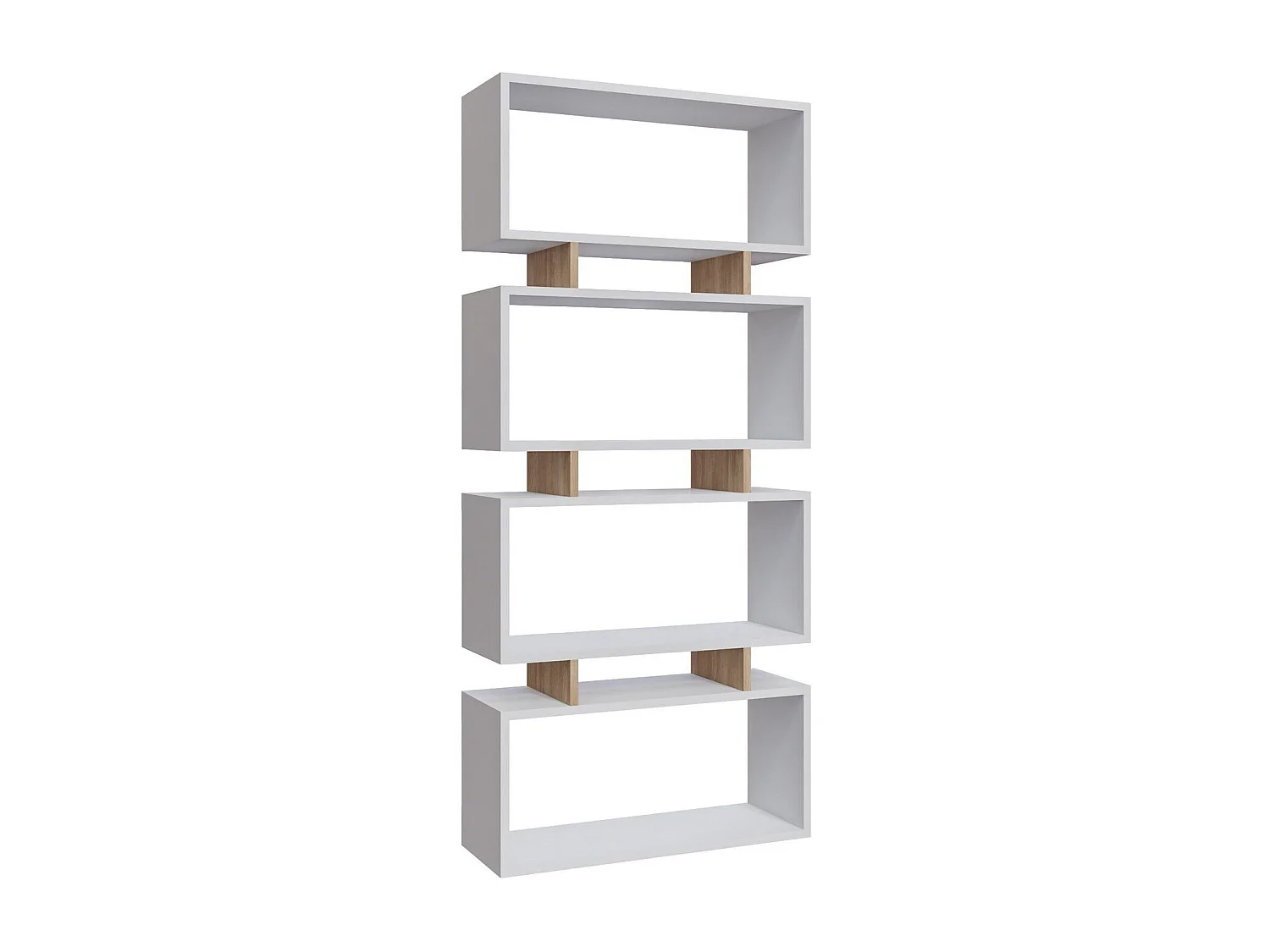 Estantería Kailua 2001, Abierta sin pared trasera, Aglomerado laminado, 161x72x25cm