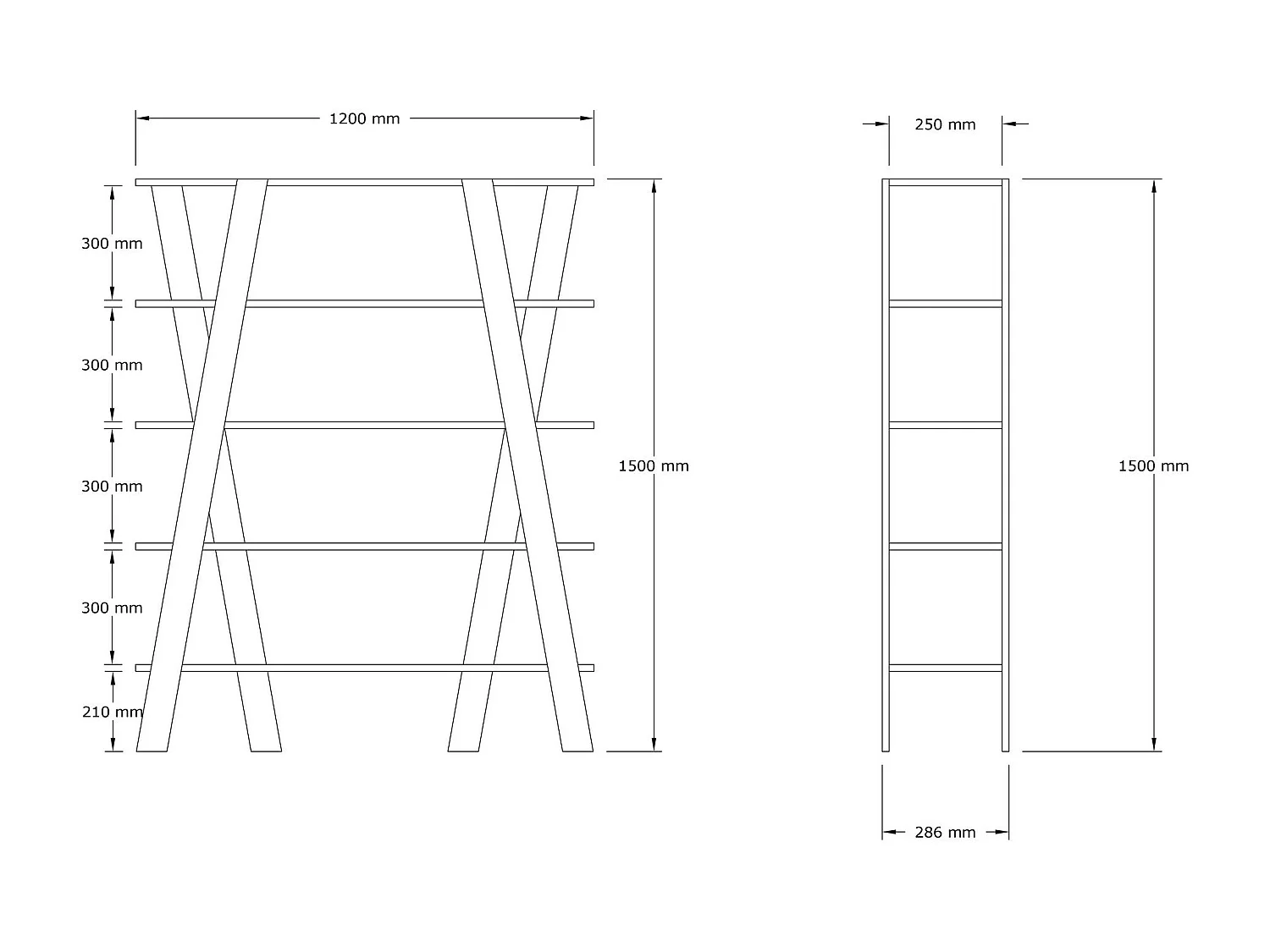 Librería – 120 cm x 150 cm x 25 cm – Blanca – Tablero de partículas recubierto de melamina