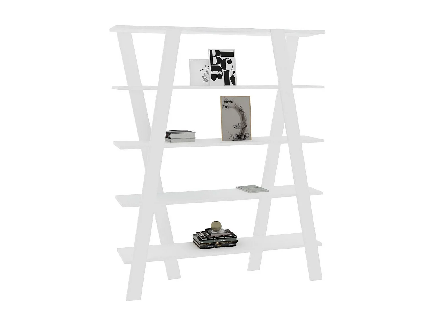 Estante de livros – 120 cm x 150 cm x 25 cm – Branco – Painéis de partículas revestidos a melamina