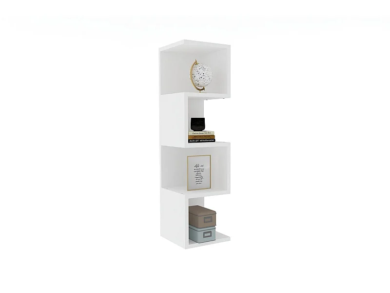 Estantería Kailua 1128, Abierto, Aglomerado laminado, 95x25x27cm, Blanco