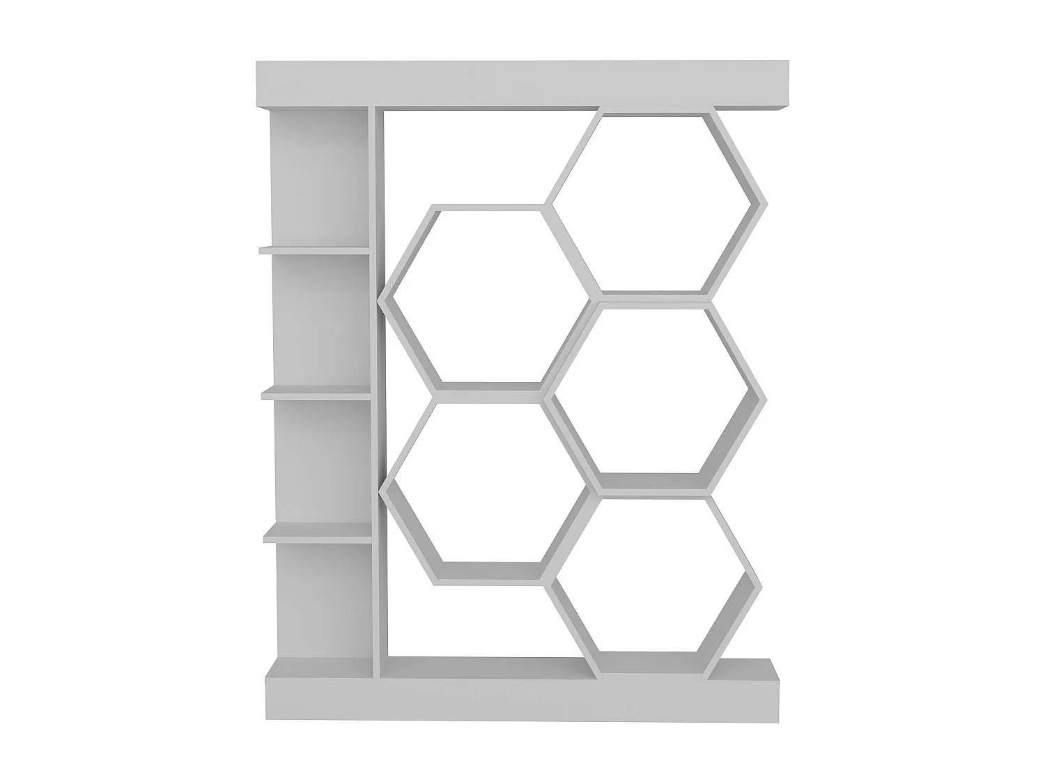 Estante branca moderna, 140 cm x 29,6 cm x 177,4 cm | Painel de partículas 100% revestido de melamina, 18 mm de espessura | Armazenamento el