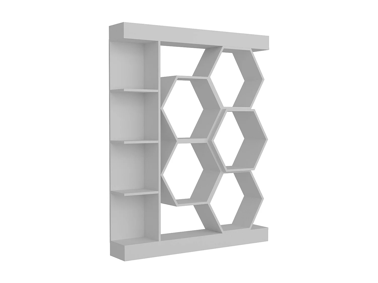 Estante branca moderna, 140 cm x 29,6 cm x 177,4 cm | Painel de partículas 100% revestido de melamina, 18 mm de espessura | Armazenamento el