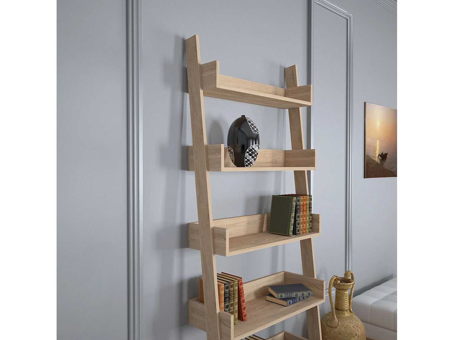 Étagère bibliothèque Kimy L80cm Chêne clair