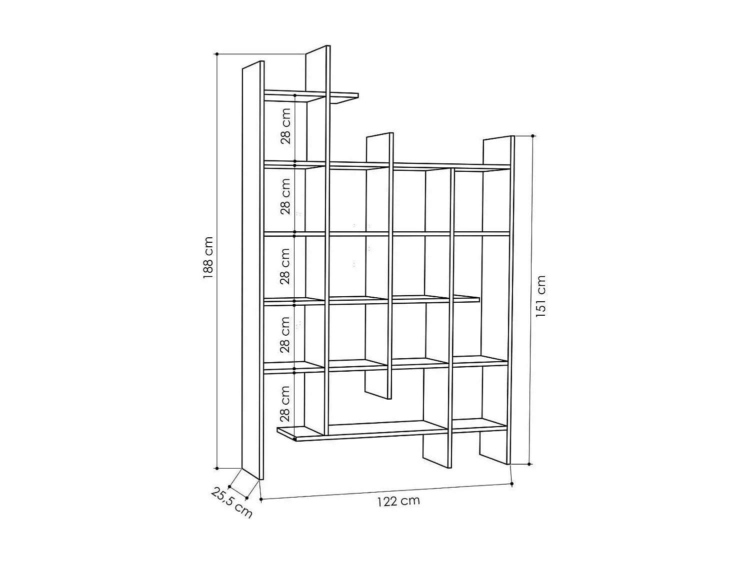 Etagère 18 tablettes H188 cm - Manco