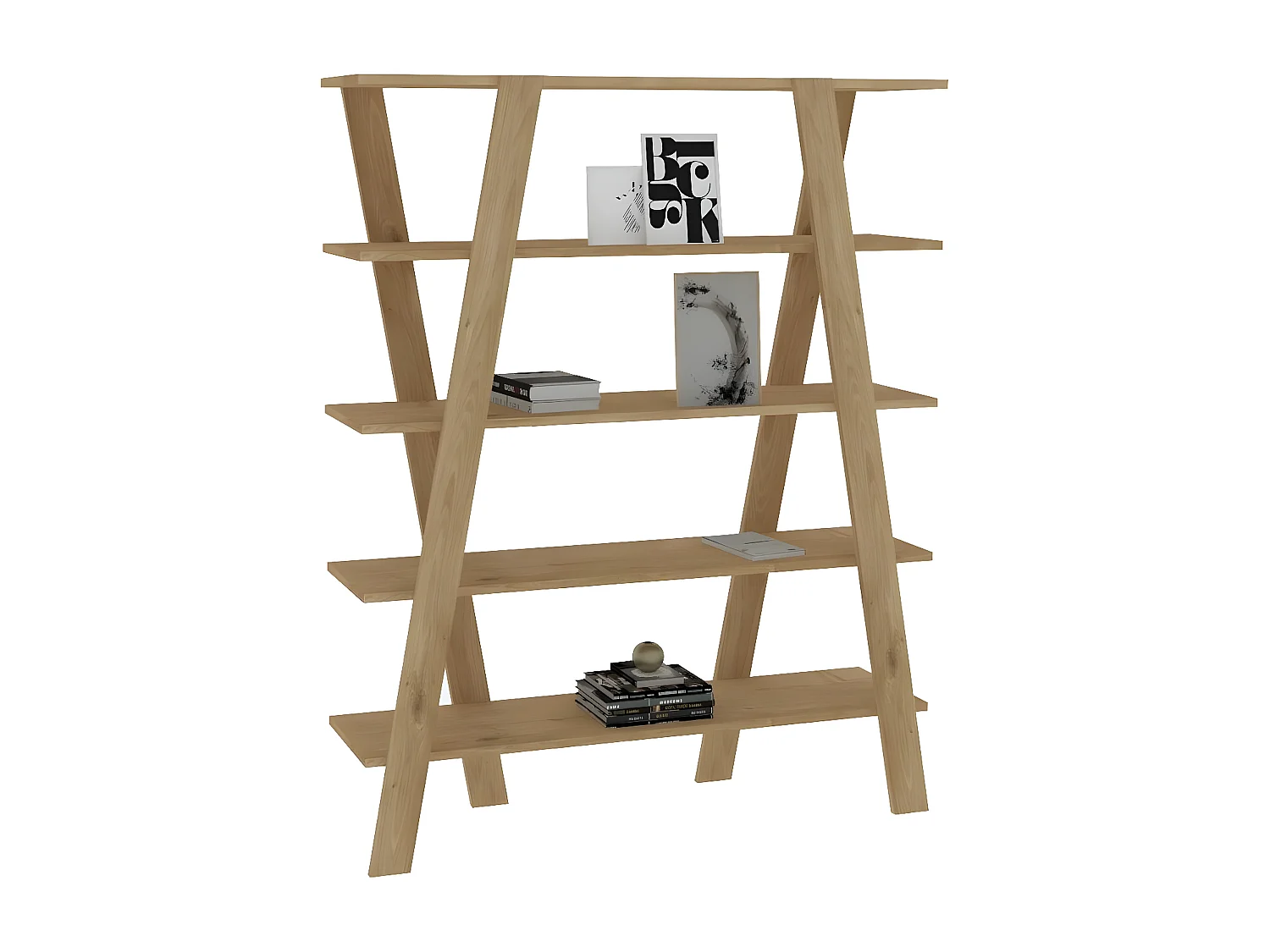 Estantería escandinava – 120 x 150 x 25 cm – Roble Zafiro – Tablero de partículas recubierto de melamina