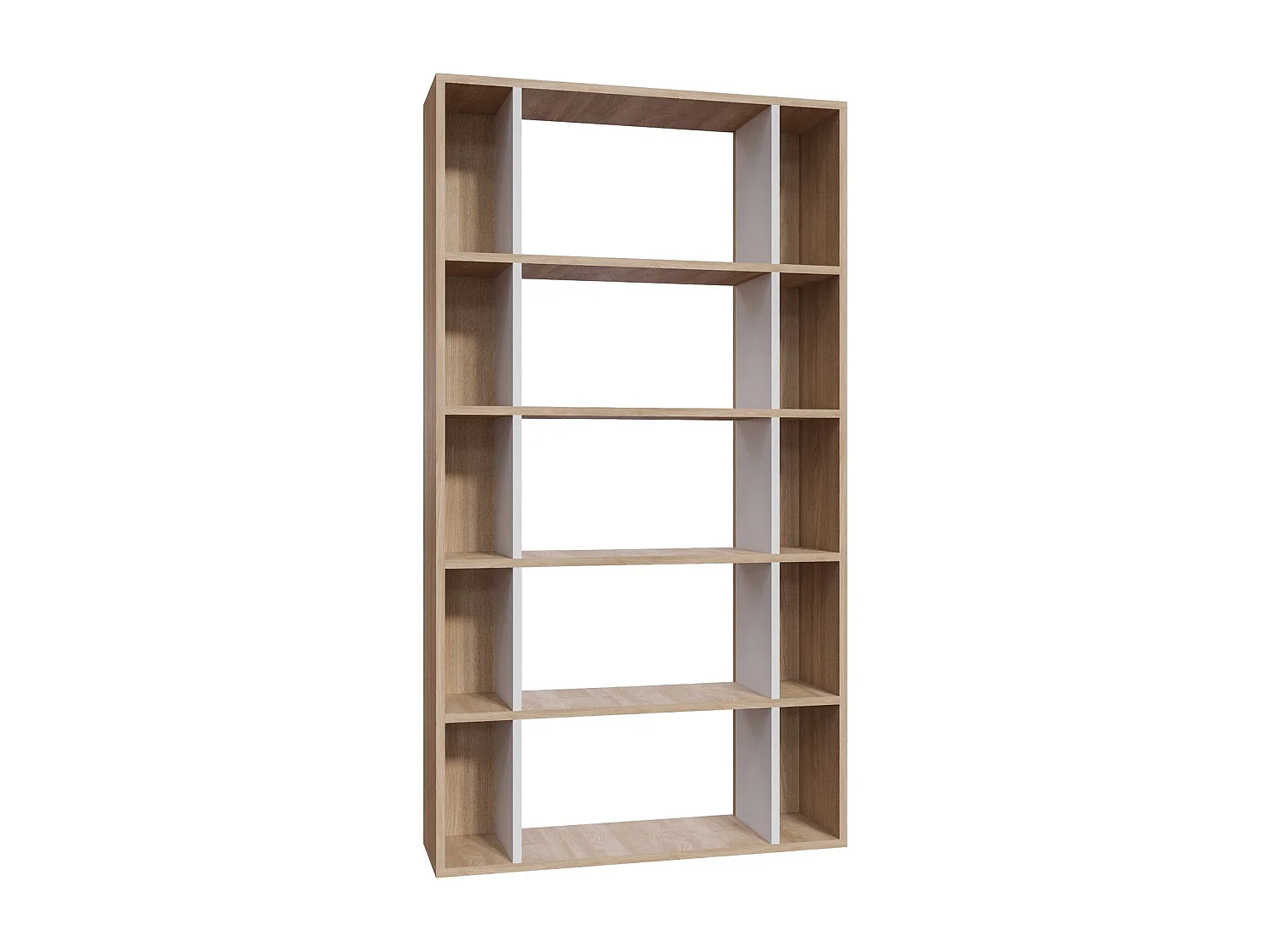Étagère bibliothèque Cerok L90cm Chêne clair et Blanc