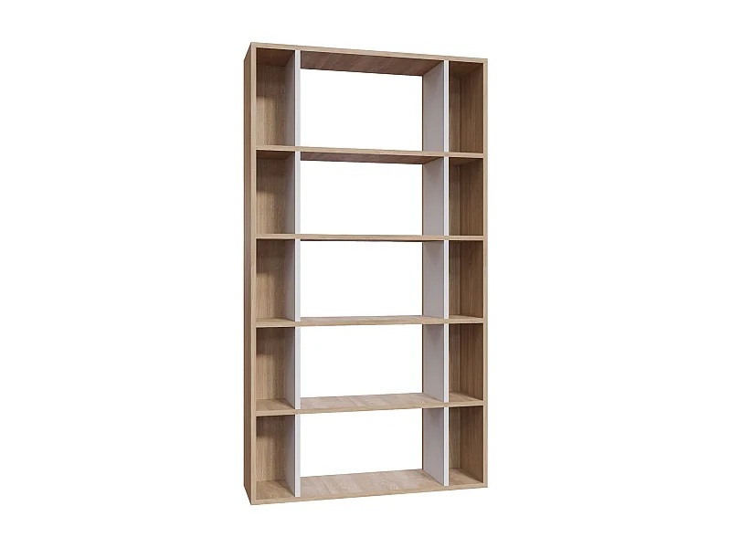 Étagère bibliothèque Cerok L90cm Chêne clair et Blanc