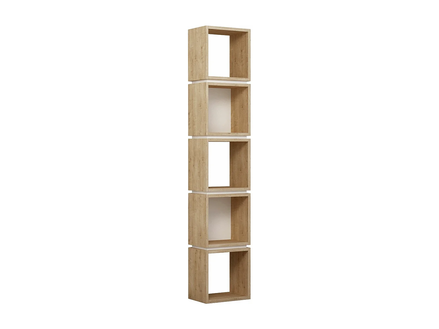 Étagère bibliothèque Liomi L32cm Chêne clair et Blanc