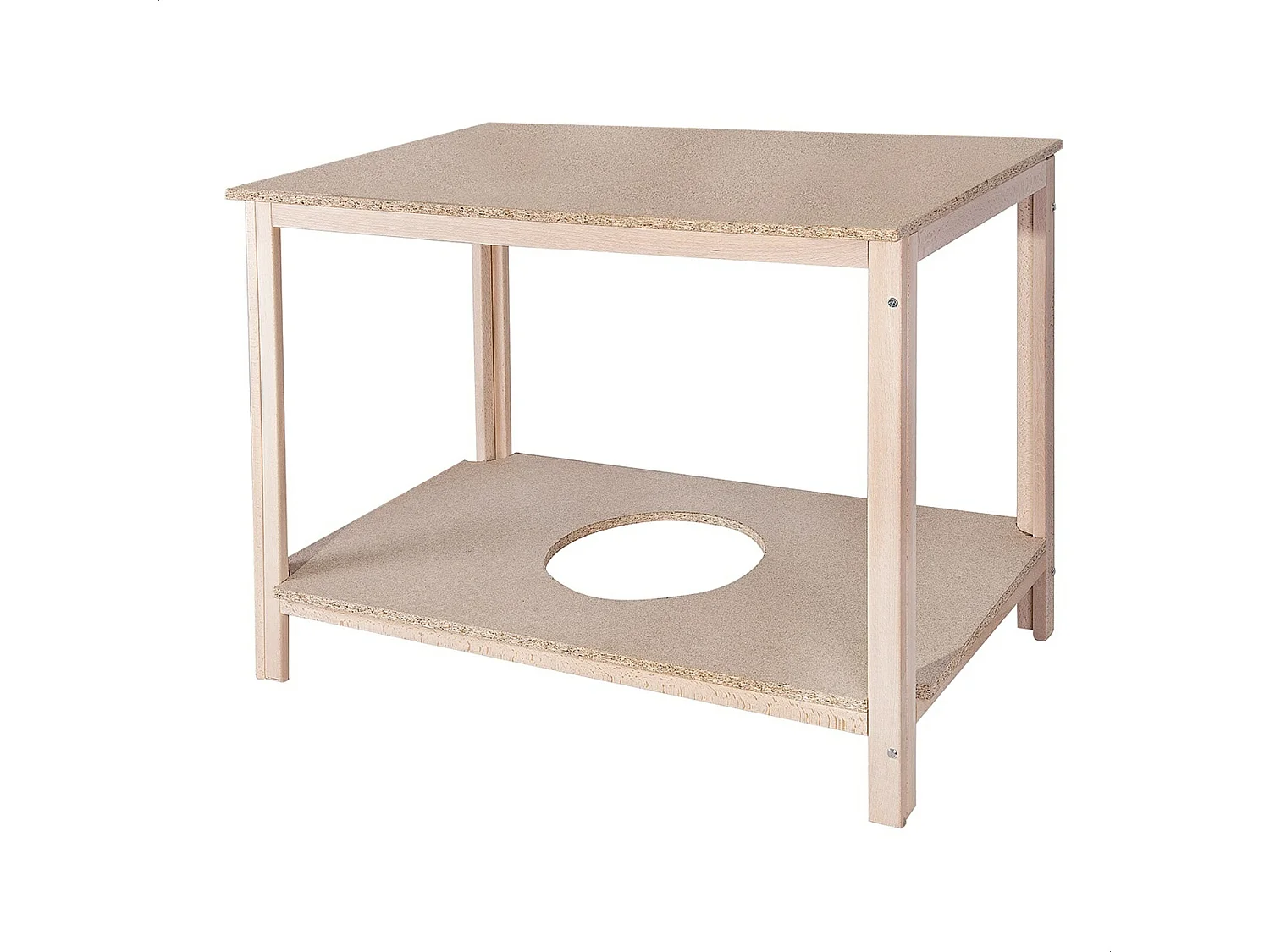 Table en bois de hêtre, fini sans vernis, l: 100 x f: 60 x h: 75 cm