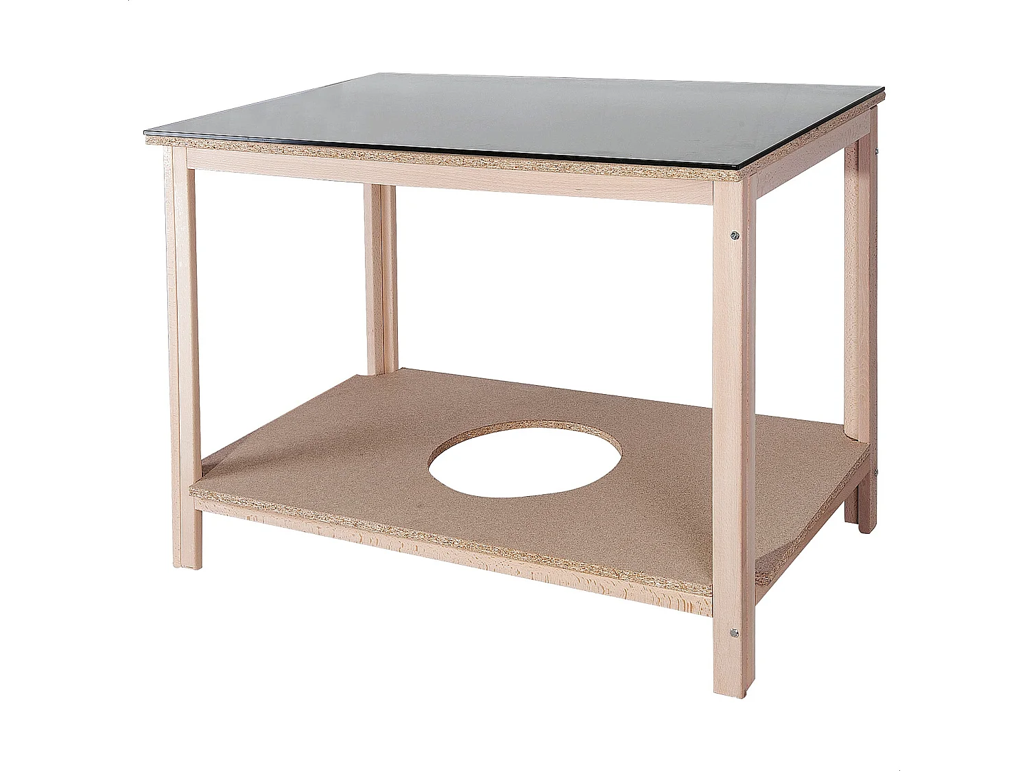 Table en bois de hêtre, fini sans vernis, l: 100 x f: 60 x h: 75 cm