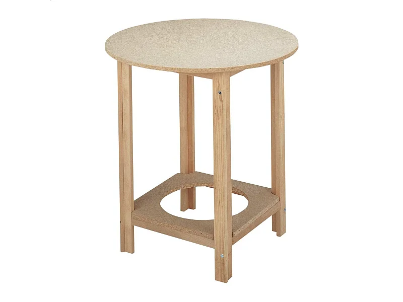 Table Camilla Gazte, finition sans vernis, 90x90x75 cm