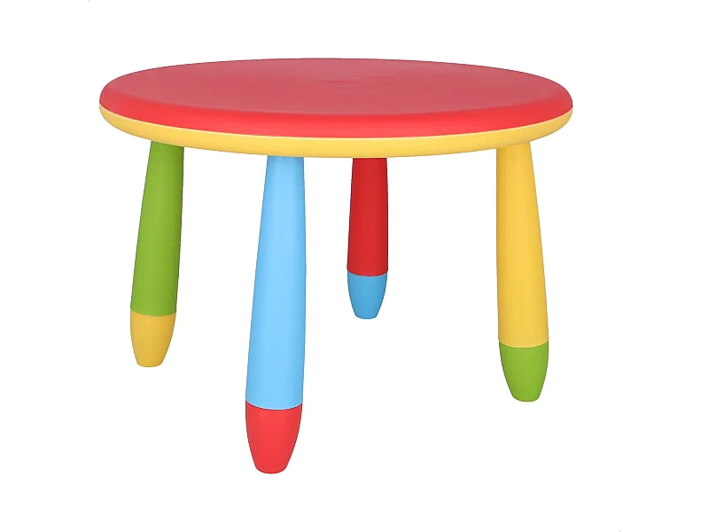 Table ronde rouge pour enfants, en plastique, Ø70 x H.48cm