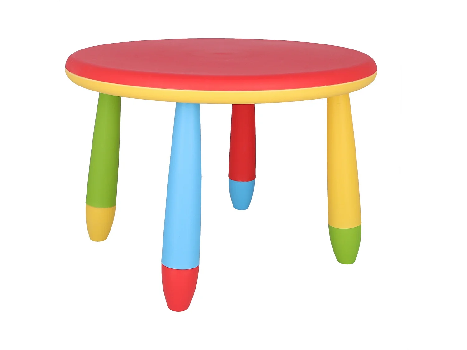Table ronde rouge pour enfants, en plastique, Ø70 x H.48cm