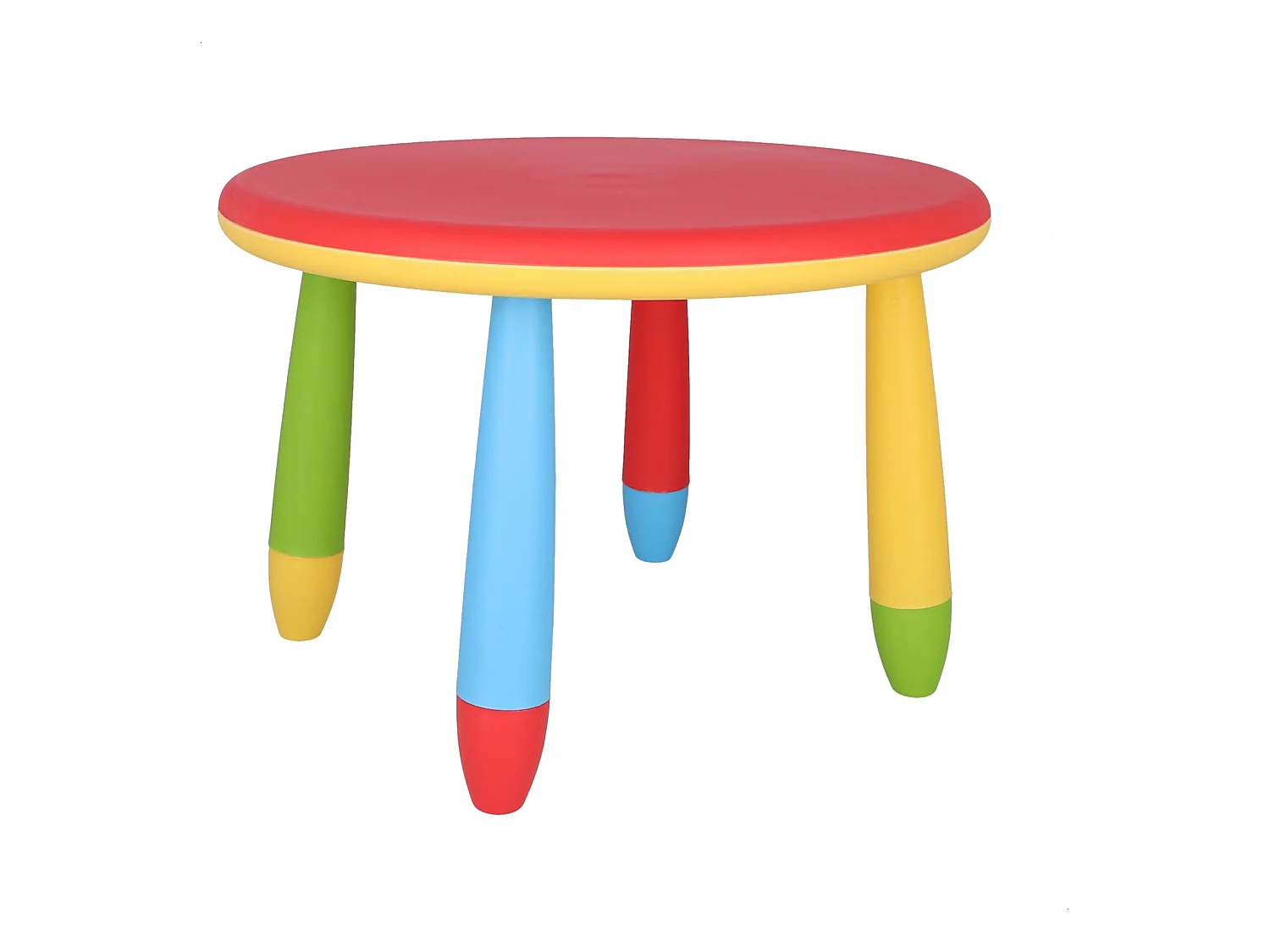 Table ronde rouge pour enfants, en plastique, Ø70 x H.48cm