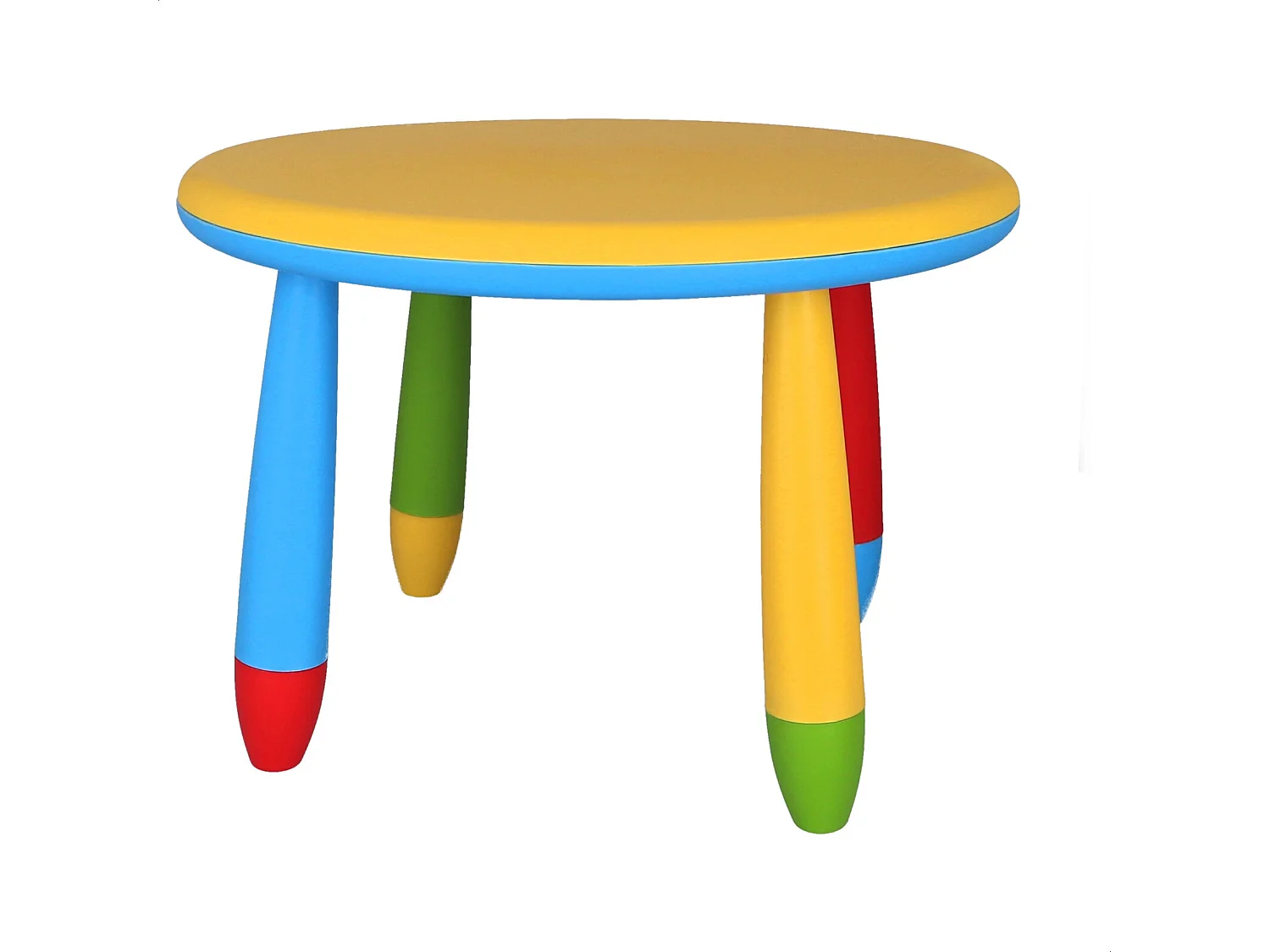 Table ronde pour enfants jaune, en plastique, Ø70 x H.48cm