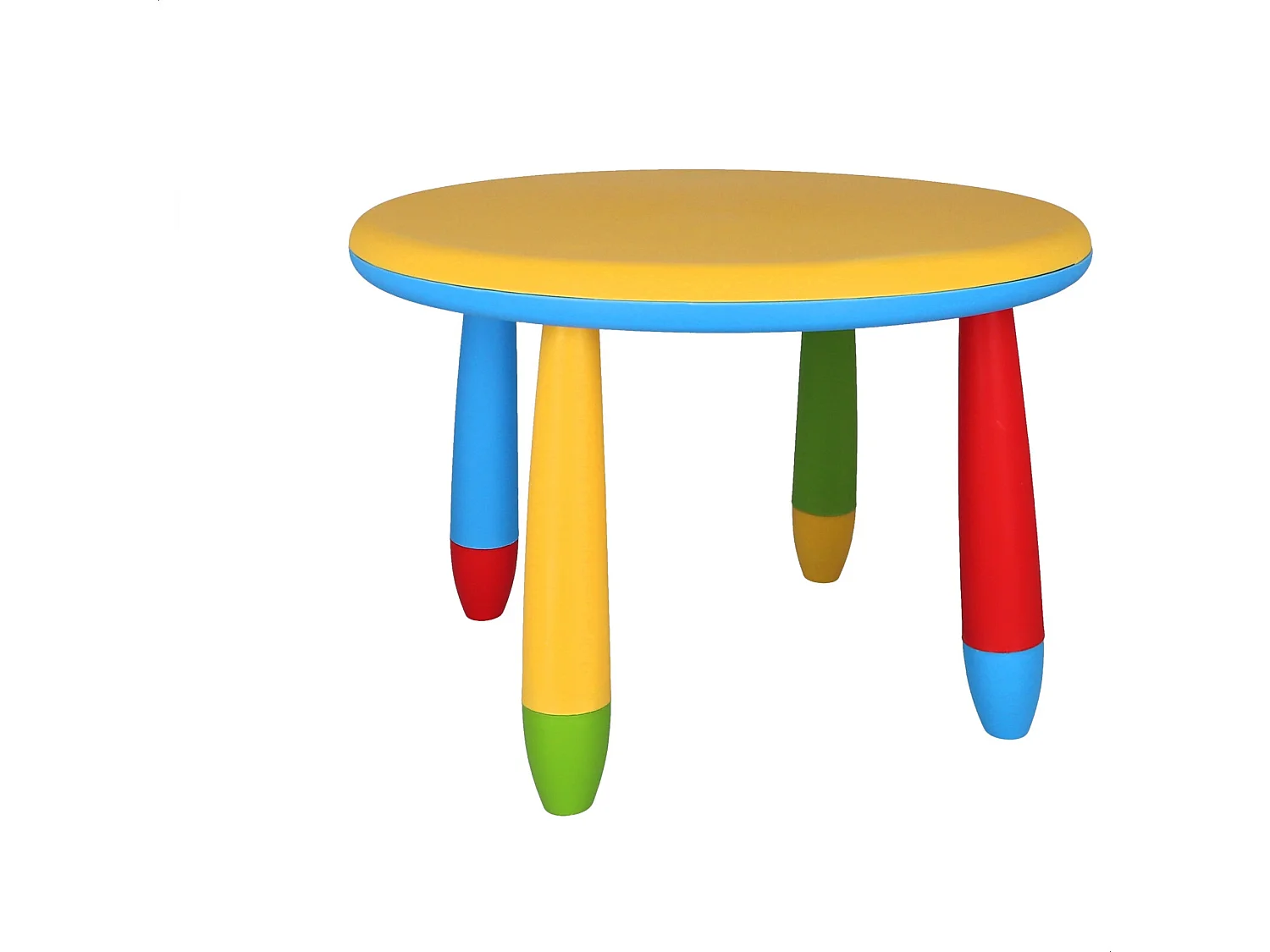 Table ronde pour enfants jaune, en plastique, Ø70 x H.48cm