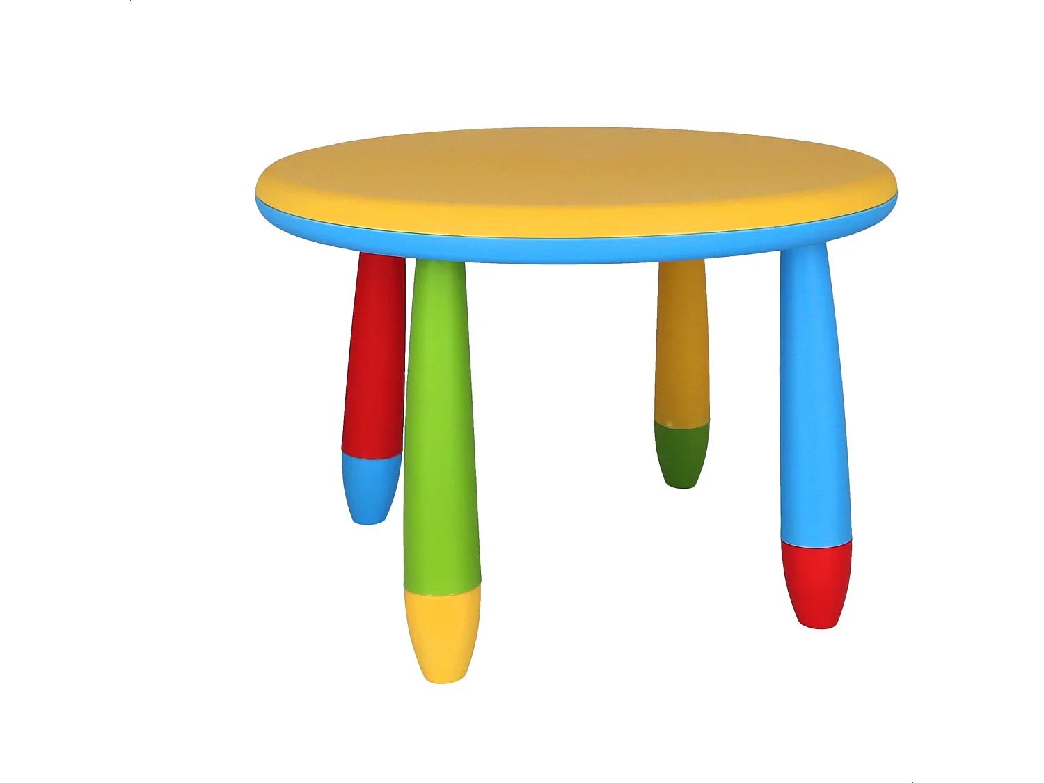 Table ronde pour enfants jaune, en plastique, Ø70 x H.48cm