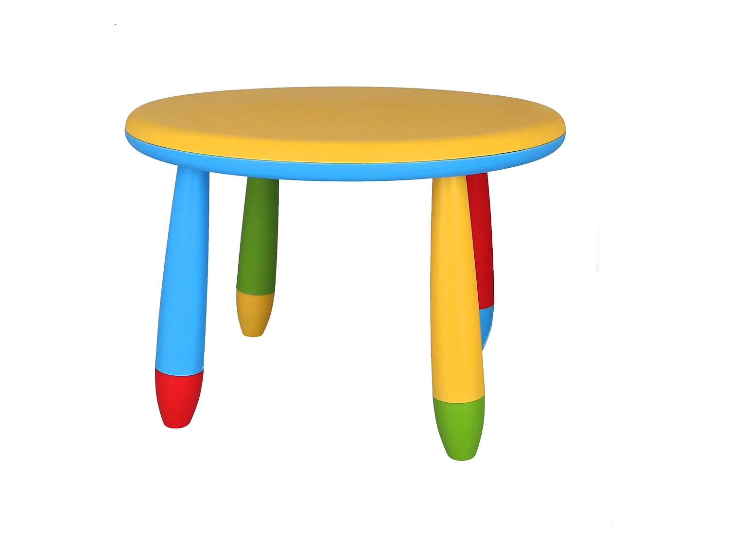 Table ronde pour enfants jaune, en plastique, Ø70 x H.48cm
