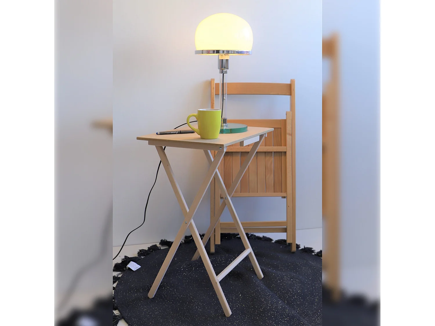 Table auxiliaire rectangulaire pliant, vide d'extrémité, 48x35x64 cm