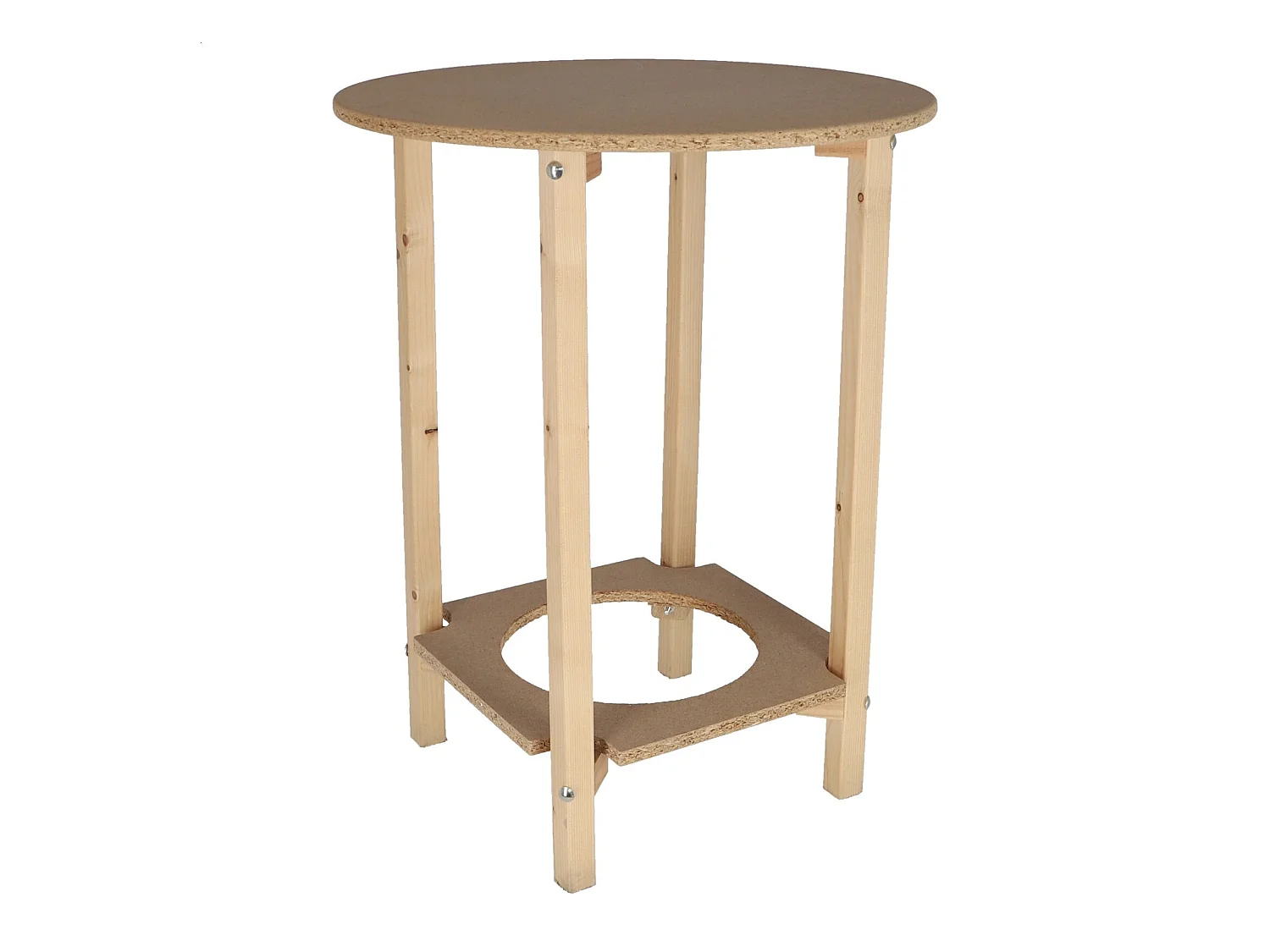 Table Camilla Gazte, finition sans vernis, 60x60x75 cm