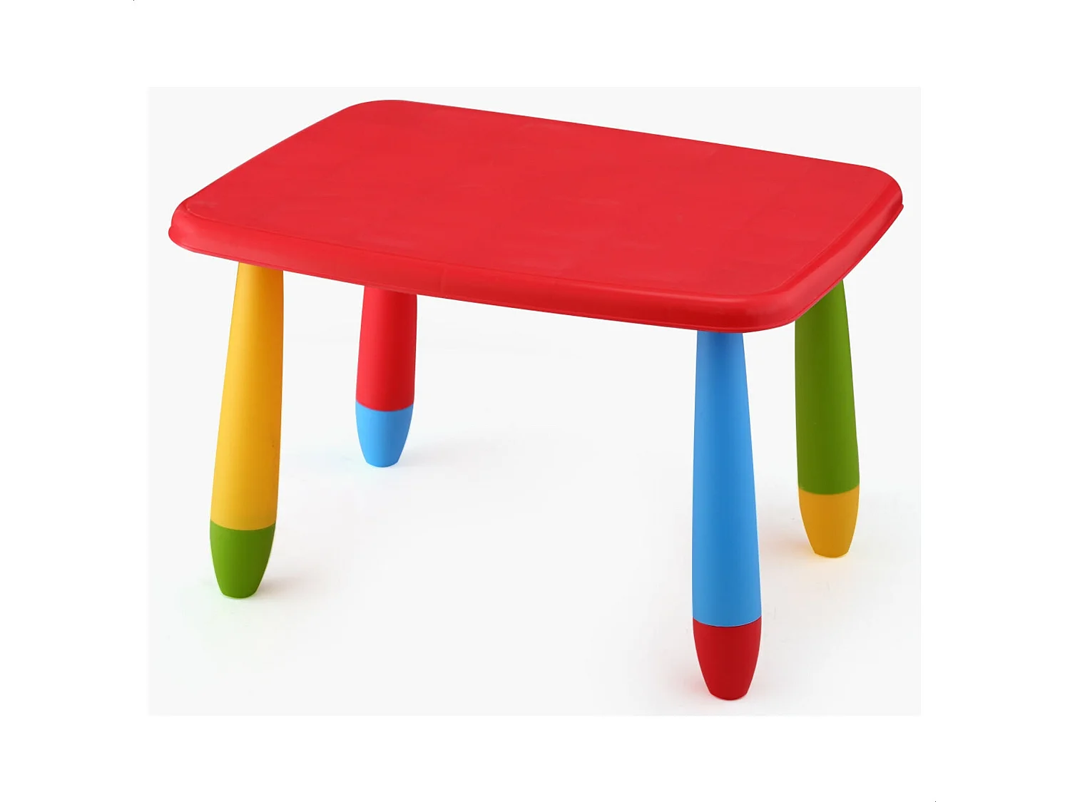 Table enfant rectangulaire rouge, en plastique, L:73 cm x F:58 cm x H:48 cm