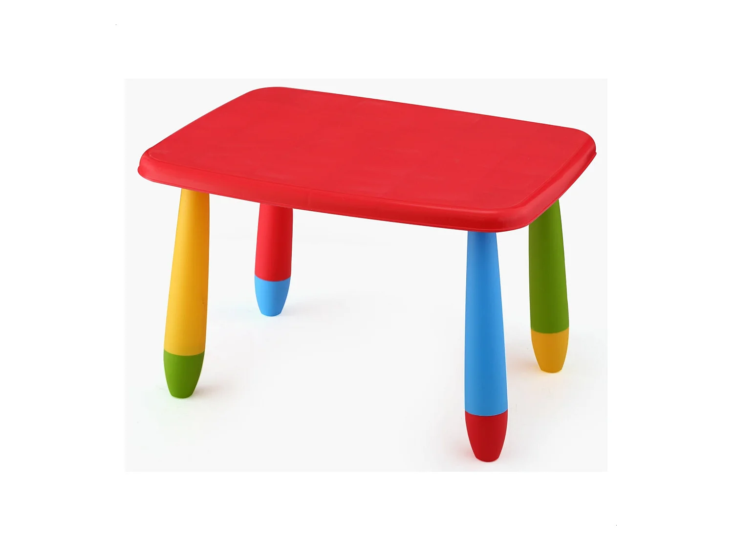 Table enfant rectangulaire rouge, en plastique, L:73 cm x F:58 cm x H:48 cm