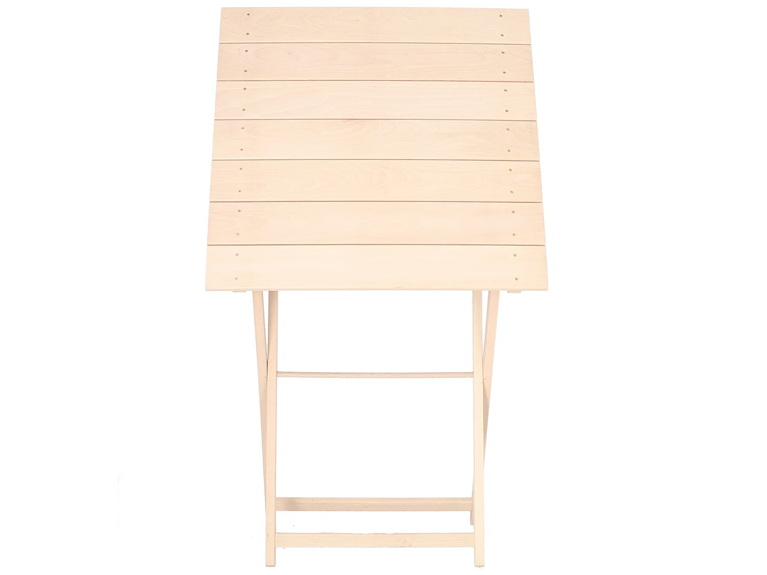 Table pliante à lattes, finition non vernie, 70x70x76 cm