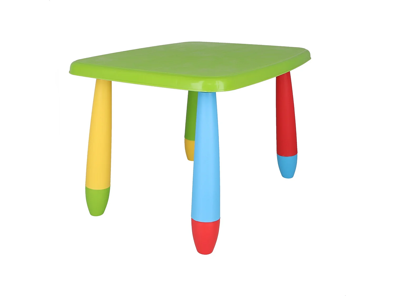 Table rectangulaire verte pour enfants, en plastique, L:73 cm x F:58 cm x H:48 cm